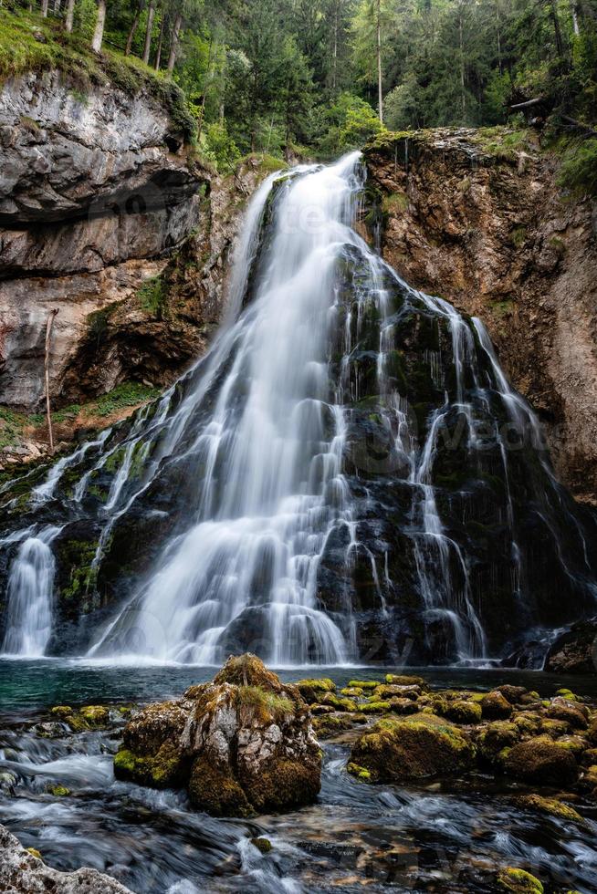 Beautiful view of the famous Gollinger Wasserfall at Golling, Salzburger Land, Austria photo