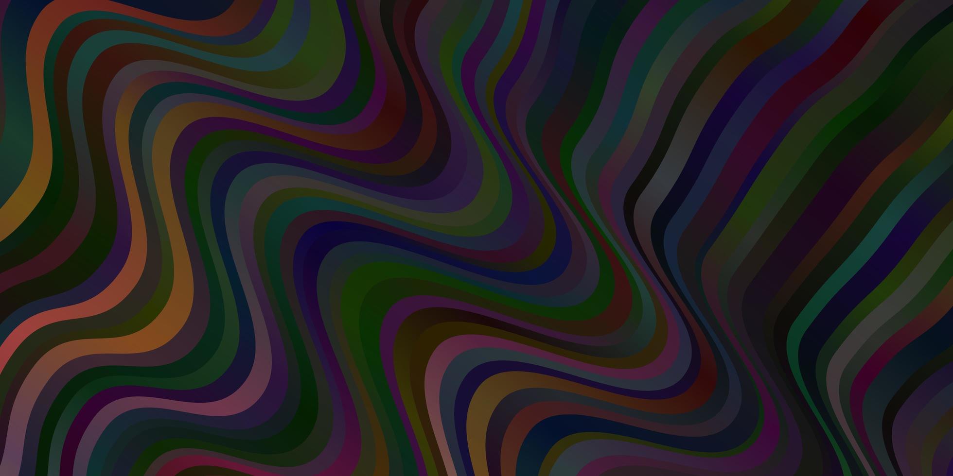 Dark Blue, Red vector pattern with curved lines.