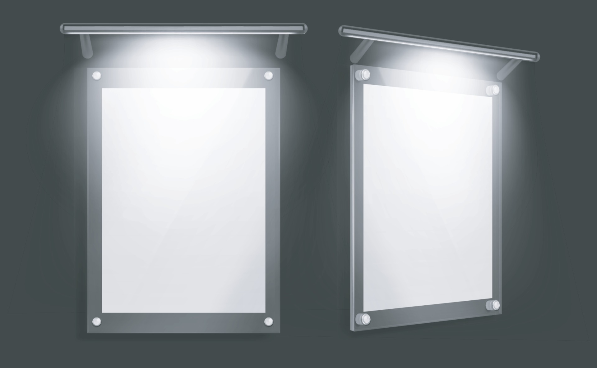 Download Acrylic Poster Blank Glass Frame With Illumination Hang On Wall Isolated On Black Background Empty Photo Frame Template Plexiglass Banner Vector Eps 10 2897423 Vector Art At Vecteezy