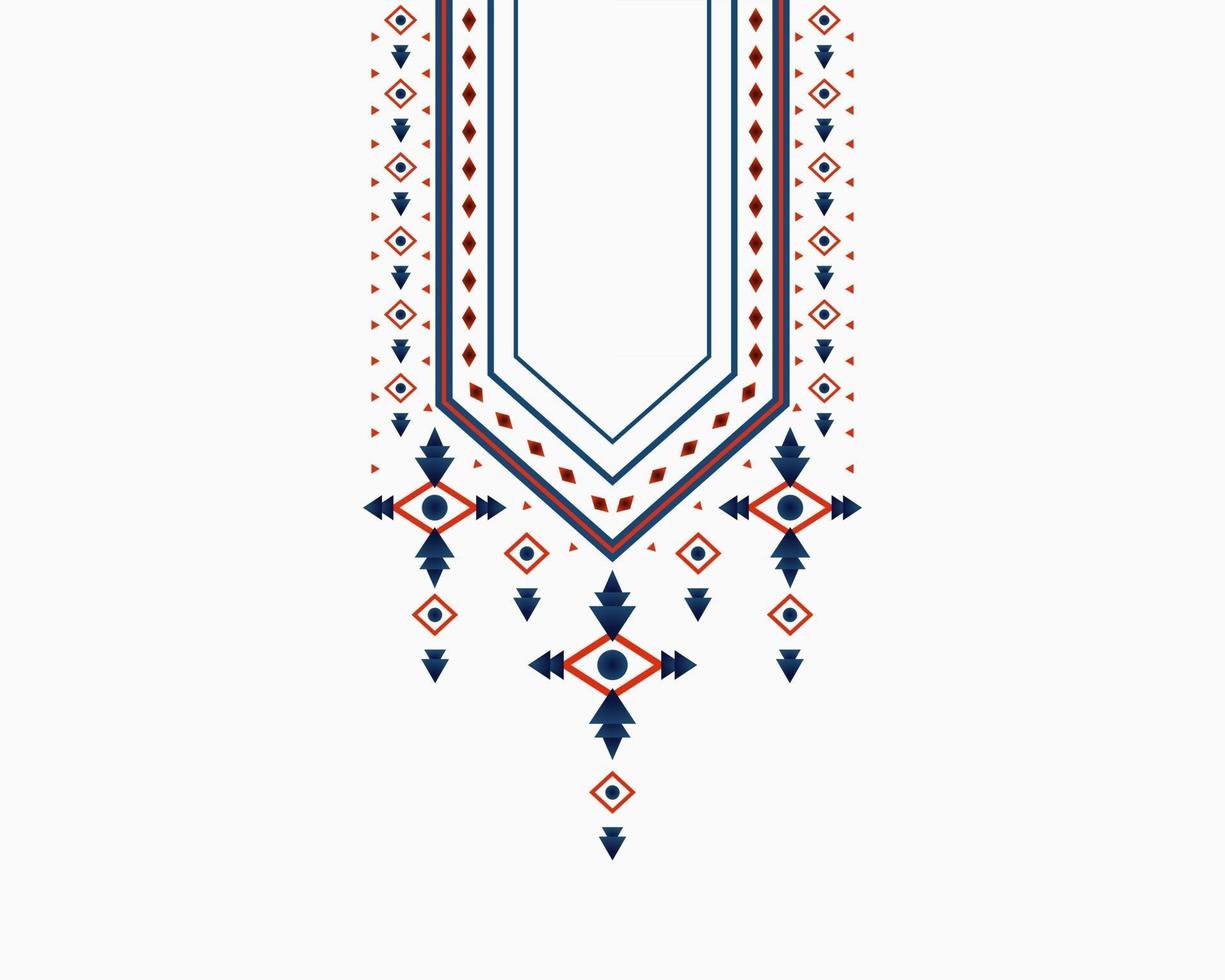 patrón oriental étnico geométrico. Diseño de bordado de collar para textil, moda mujer, fondo, papel tapiz, ropa y envoltura. ilustración vectorial. vector