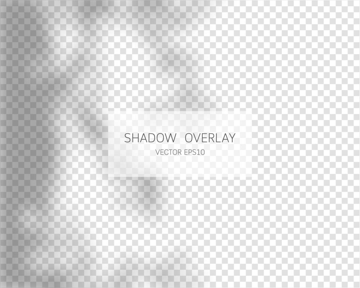 Shadow overlay effect. Natural shadows isolated on transparent background. Vector illustration.