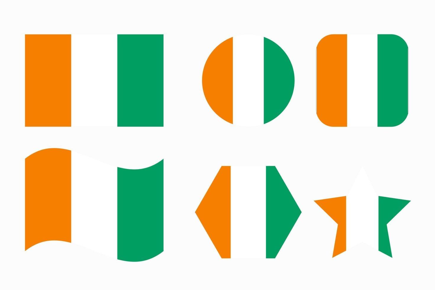 Cote d'Ivoire flag simple illustration for independence day or election vector
