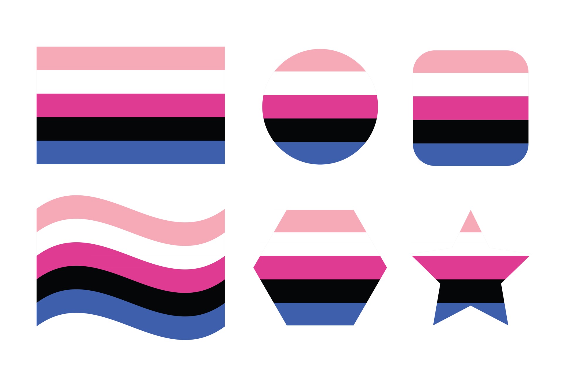 Gender Fluid Pride Flag Colors 