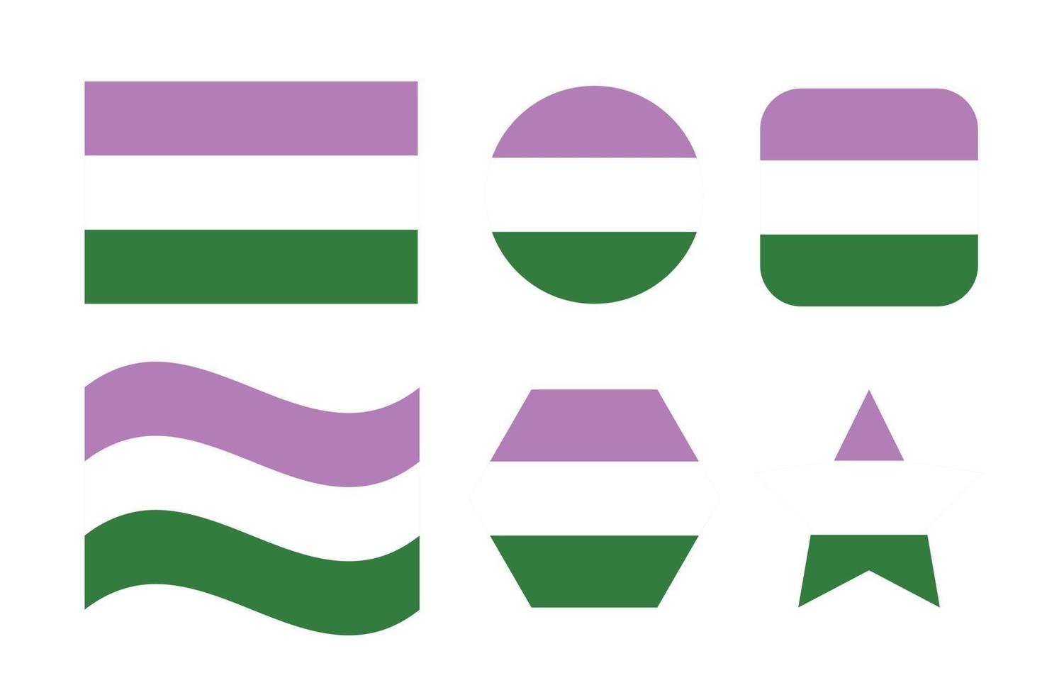 Genderqueer pride flag Sexual identity pride flag vector