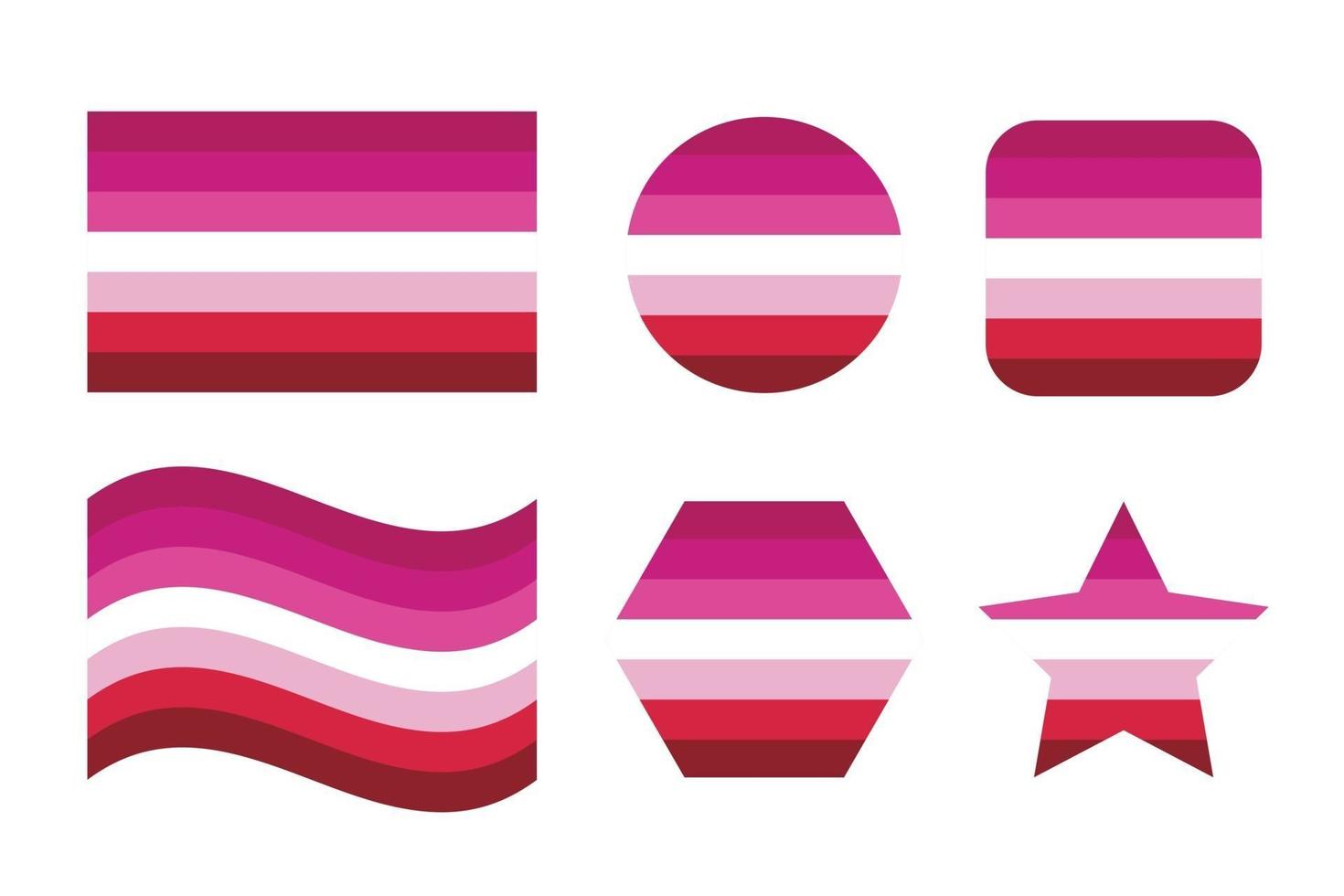 Lesbian pride flag Sexual identity pride flag vector