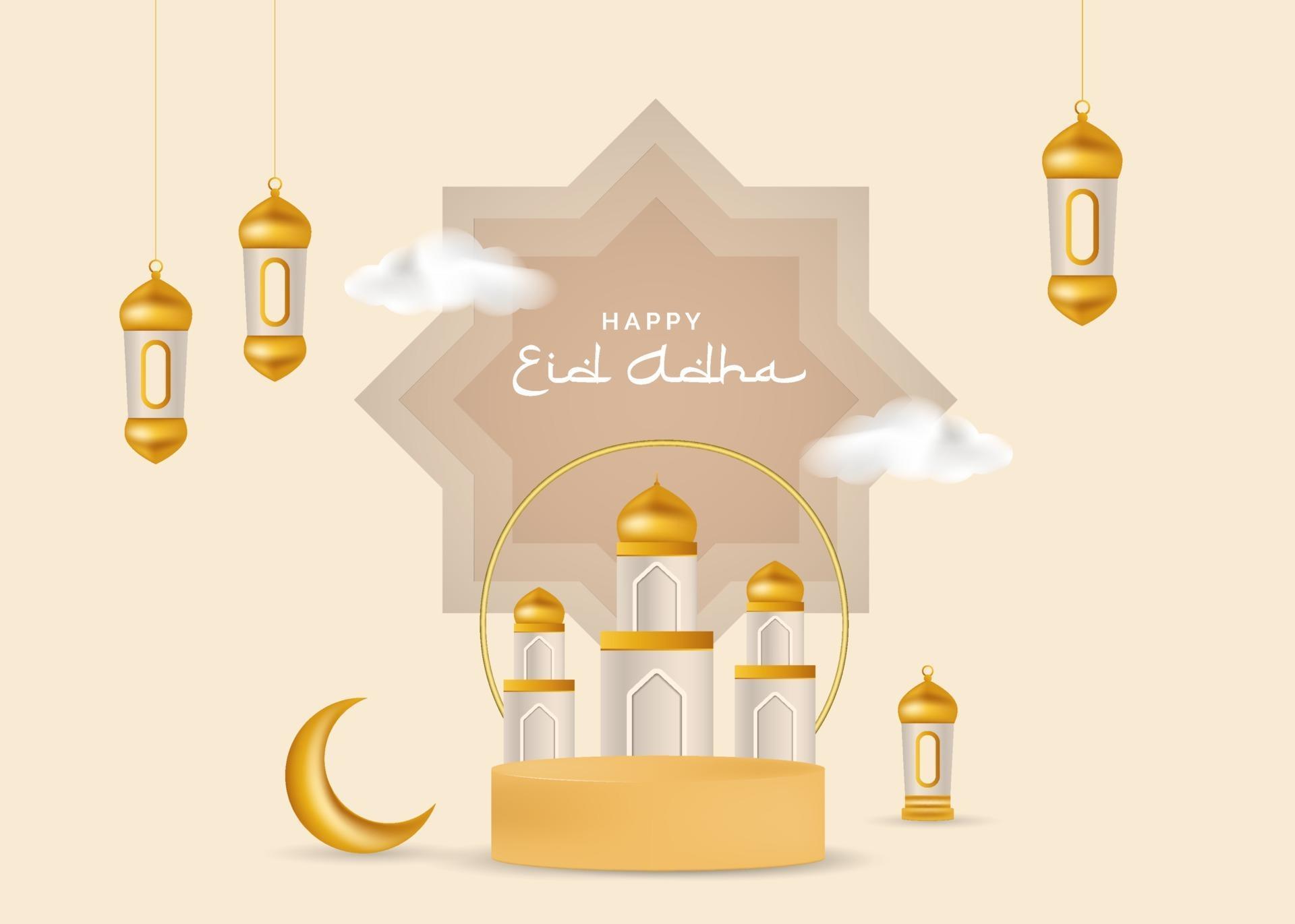 3D islamic decoration background with mosque arabic lantern 2897704
