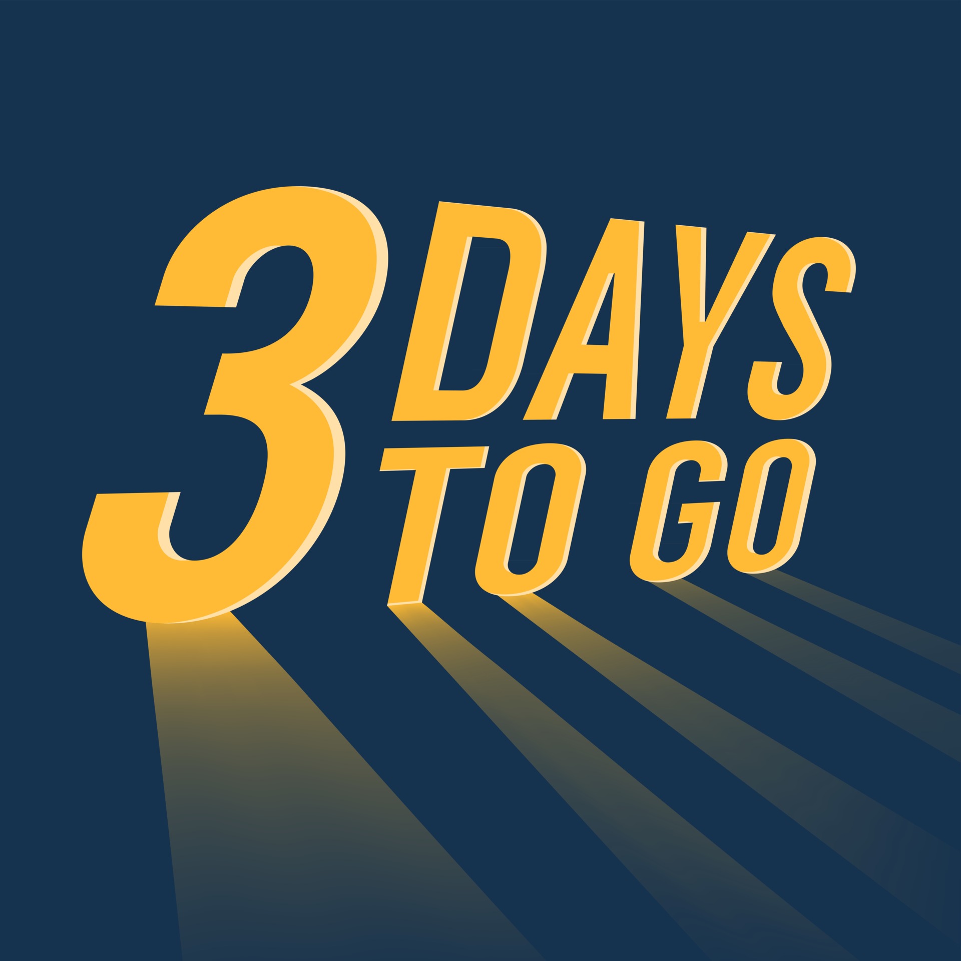 Three Days To Go With Long Lighting On Blue Background 2898183 Vector three-days-to-go-with-long-lighting-on-blue-background-2898183-vector