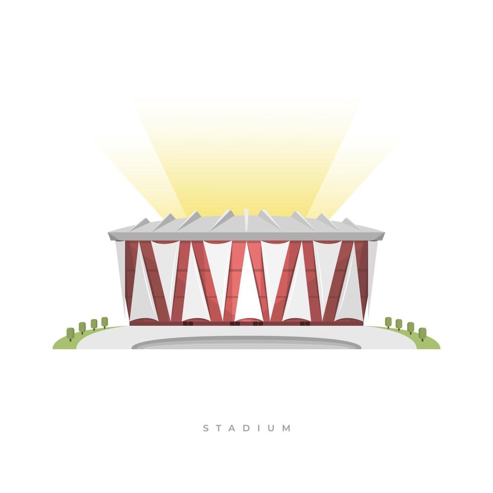 Sport stadium, Football Stadium. Front view sport arena exterior. vector