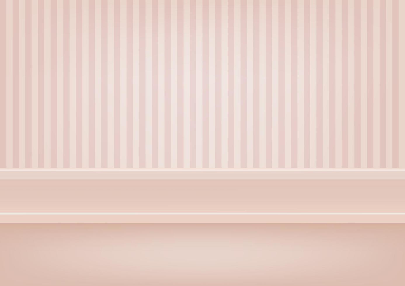 Empty pastel pink shelf, Mock up for display of product. vector