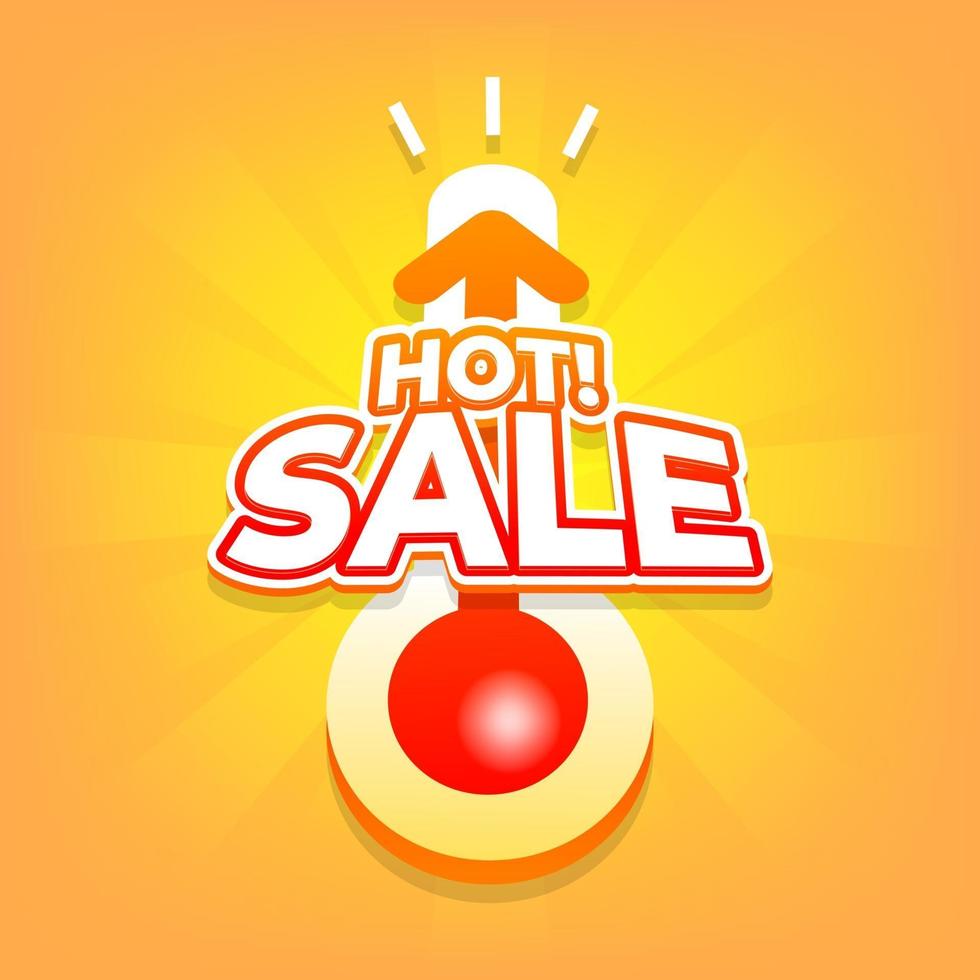 Hot sale with thermometer, Special offer, summer discount banner. vector