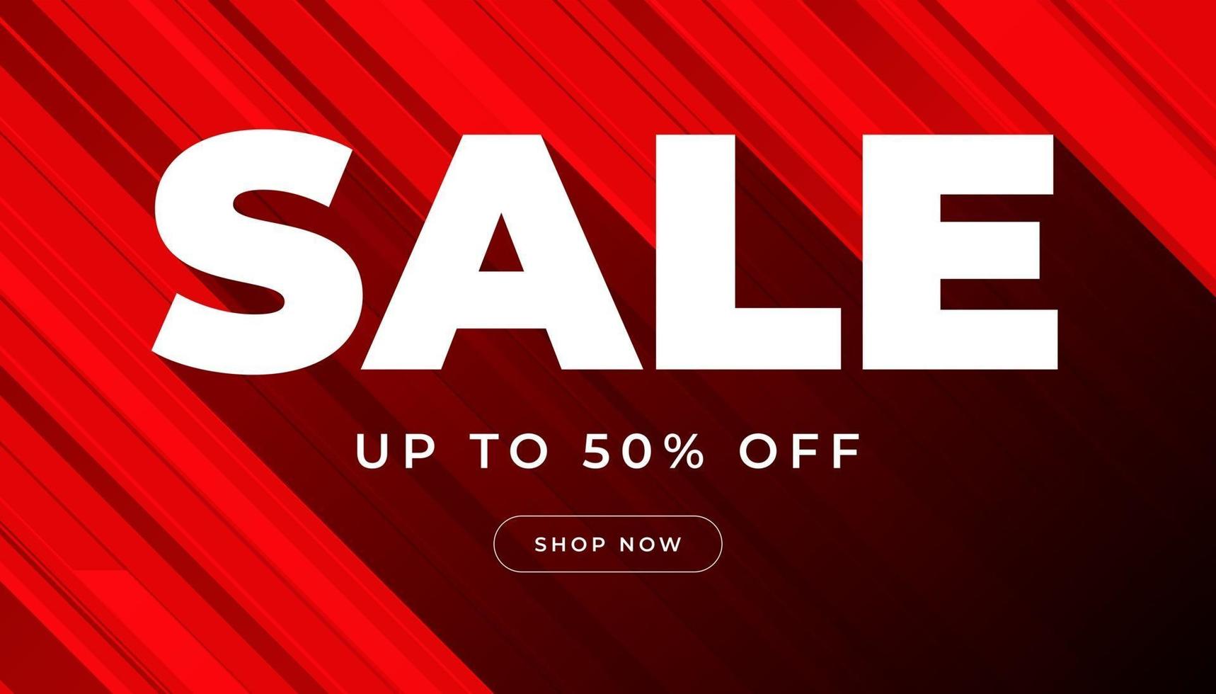 Red sale banner template design. vector