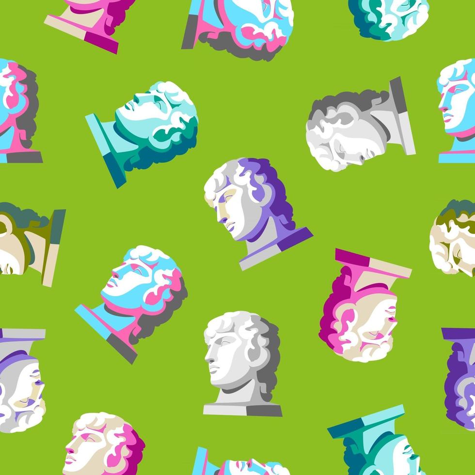 antique greek head seamless pattern vector