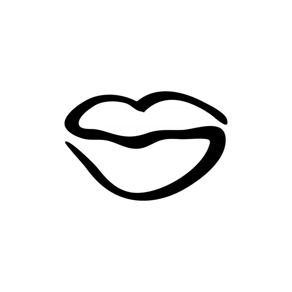 lips simple sketch vector