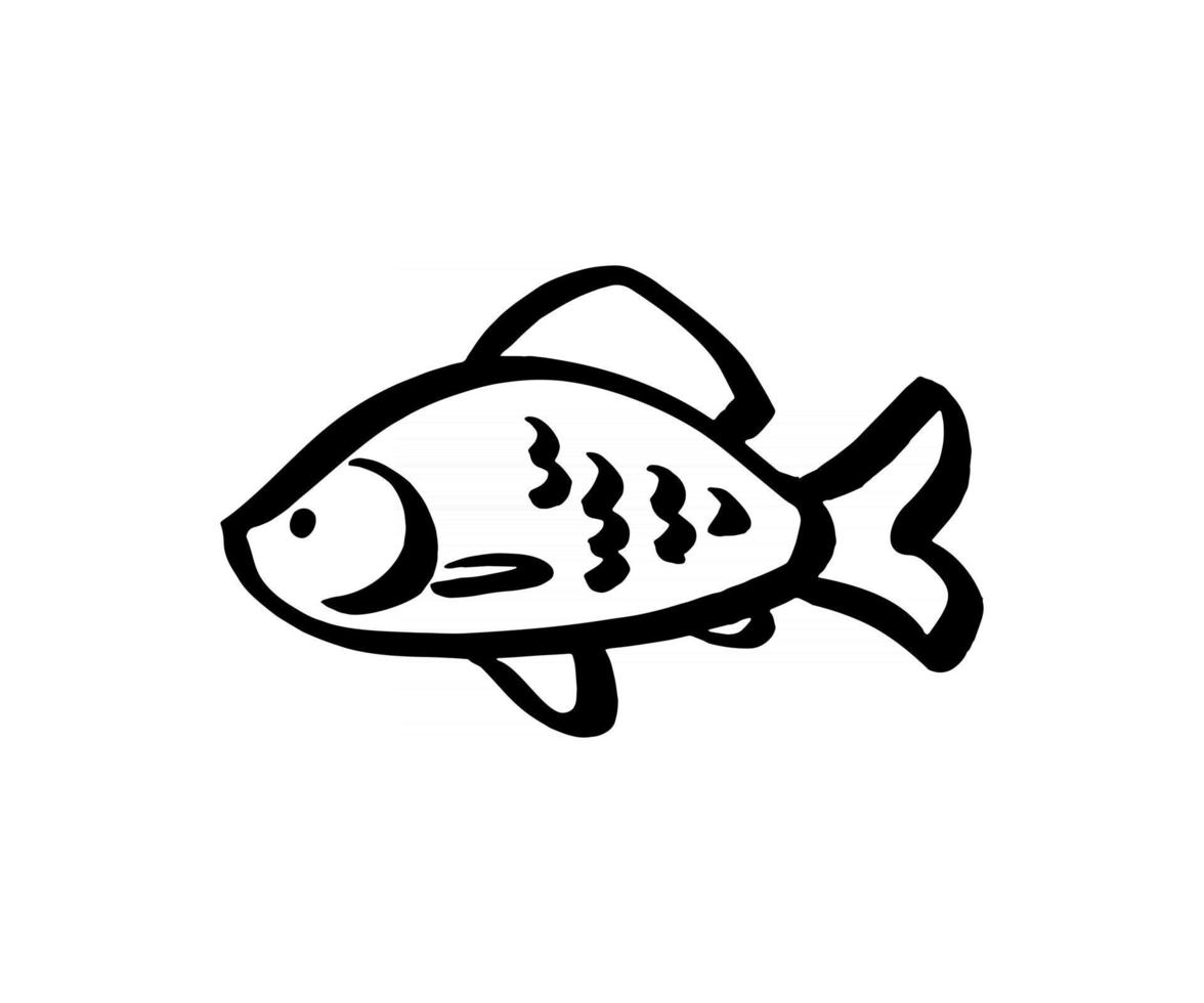 fish sketch on white background vector