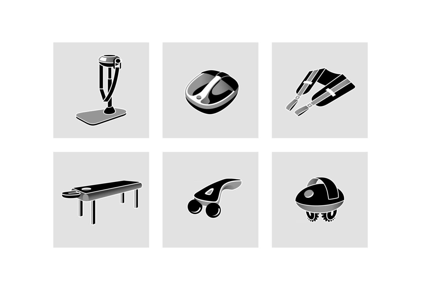 set of massagers vector