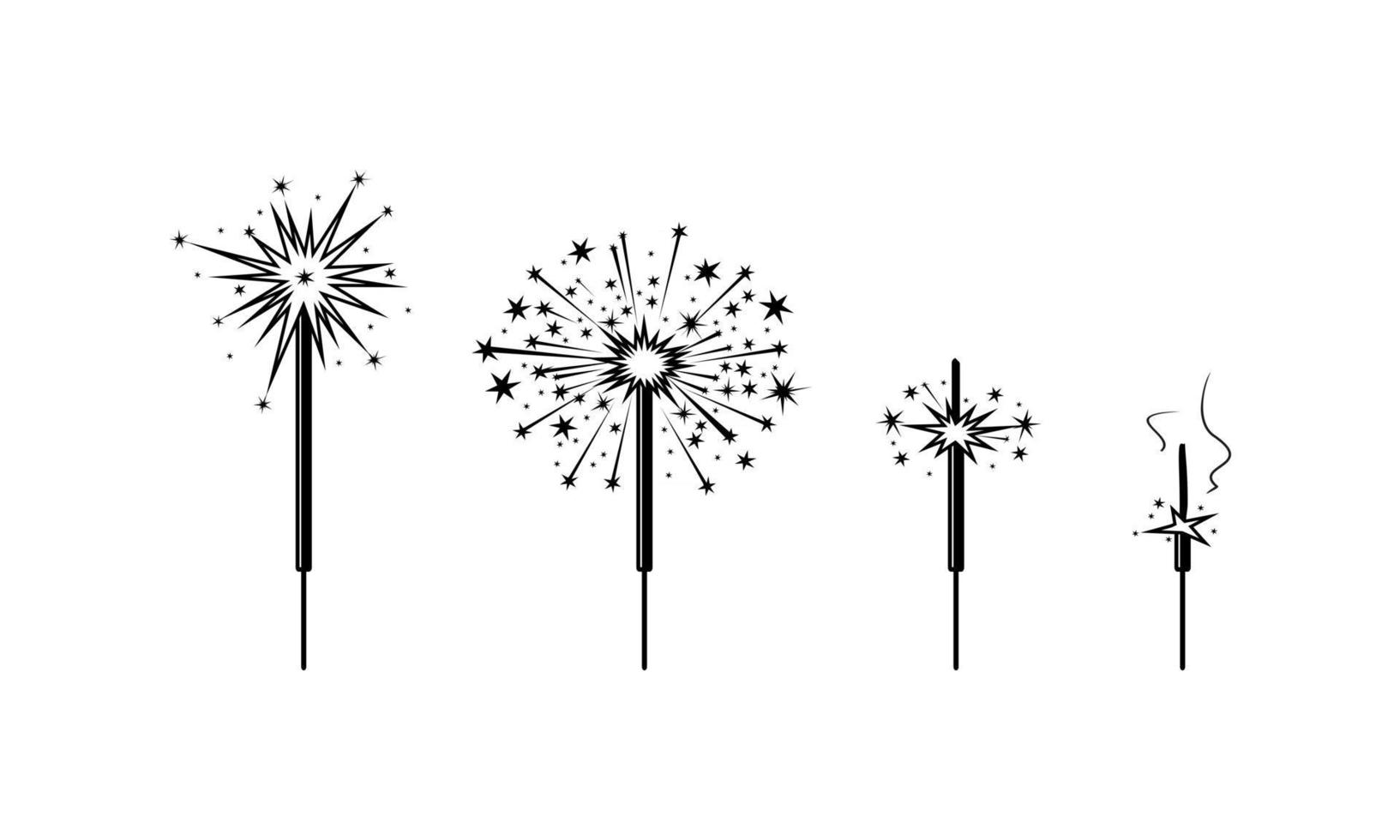 sparkler. new year holiday, christmas fireworks vector