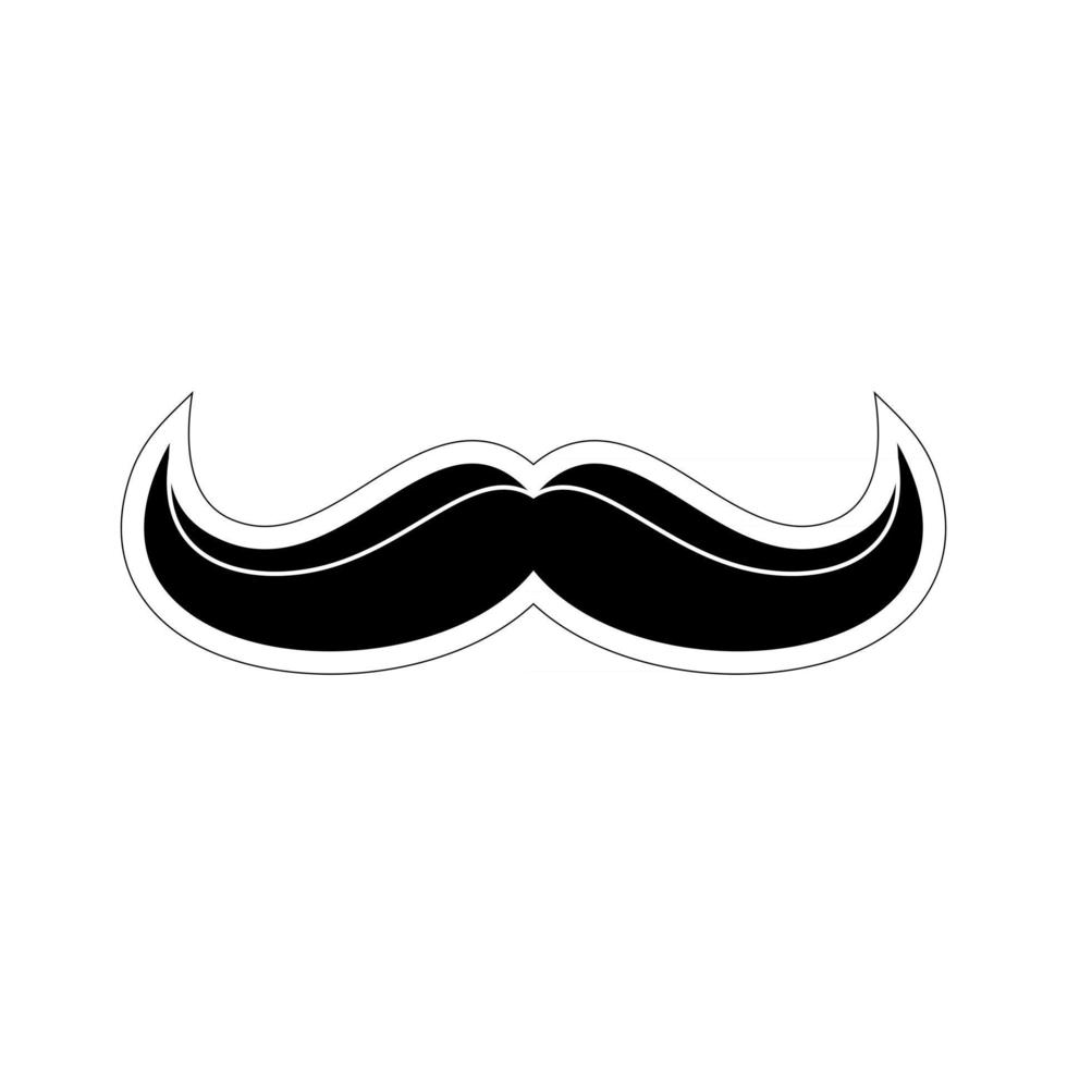 mustache icon on white background vector