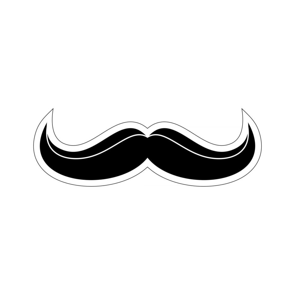 icono de bigote sobre fondo blanco vector