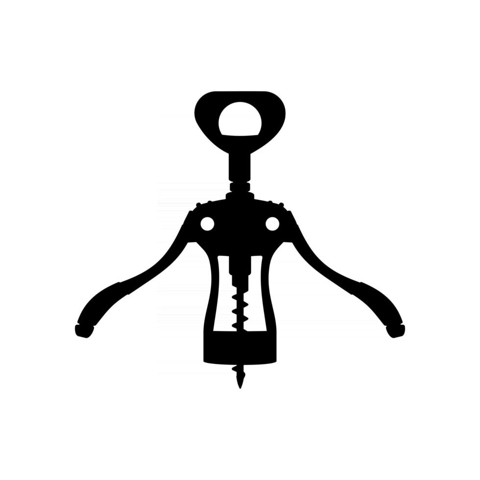 corkscrew silhouette on white background vector