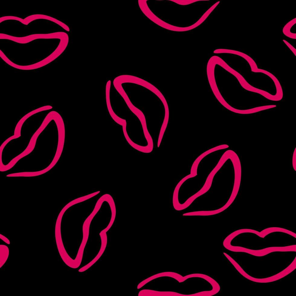 lips seamless pattern vector