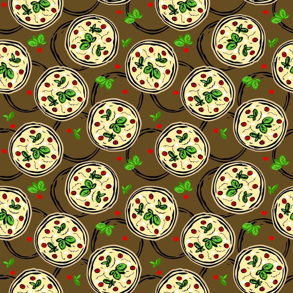pizza seamless pattern vector