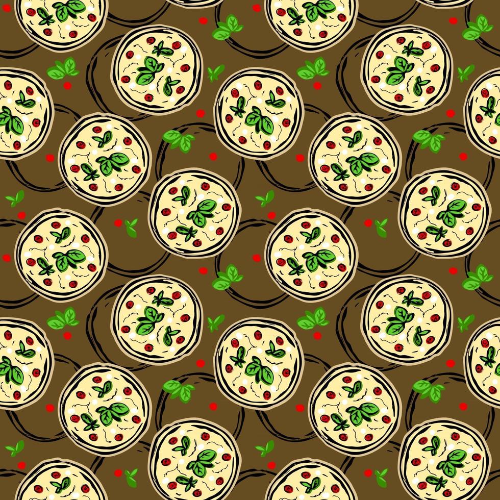 pizza seamless pattern vector