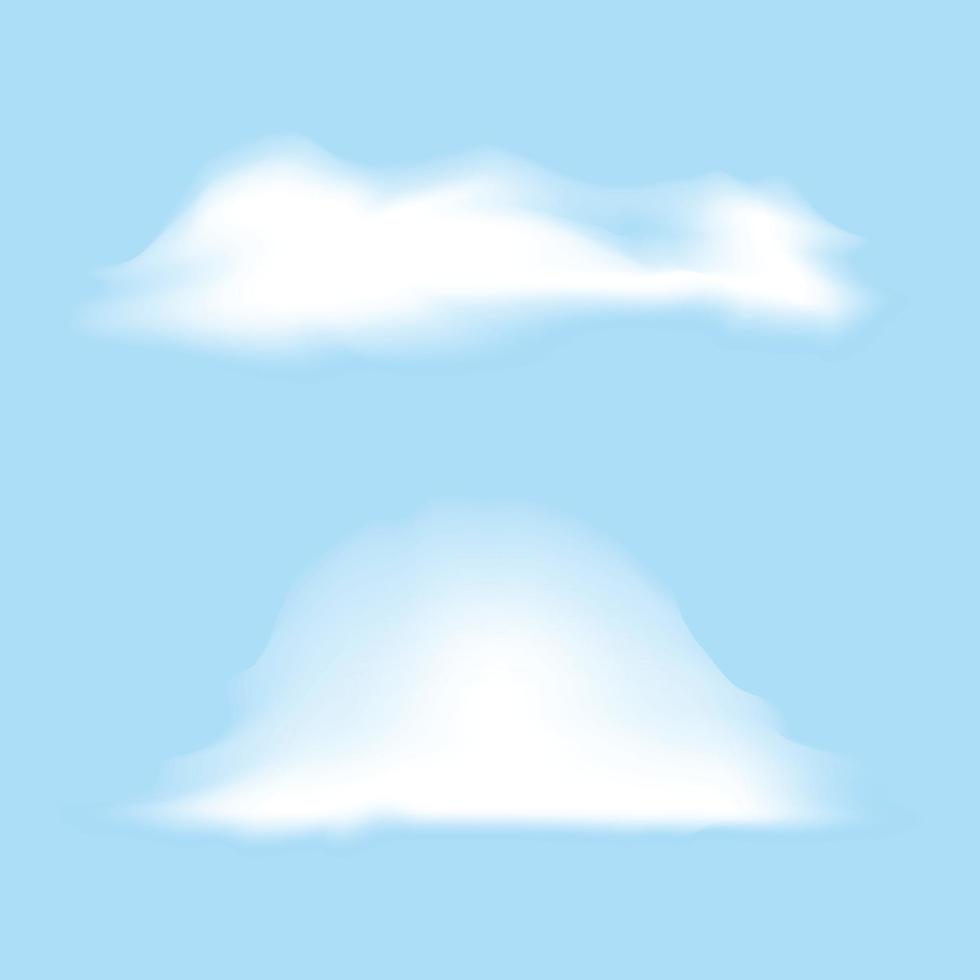 Conjunto de vector de nube aislada realista sobre fondo transparente.