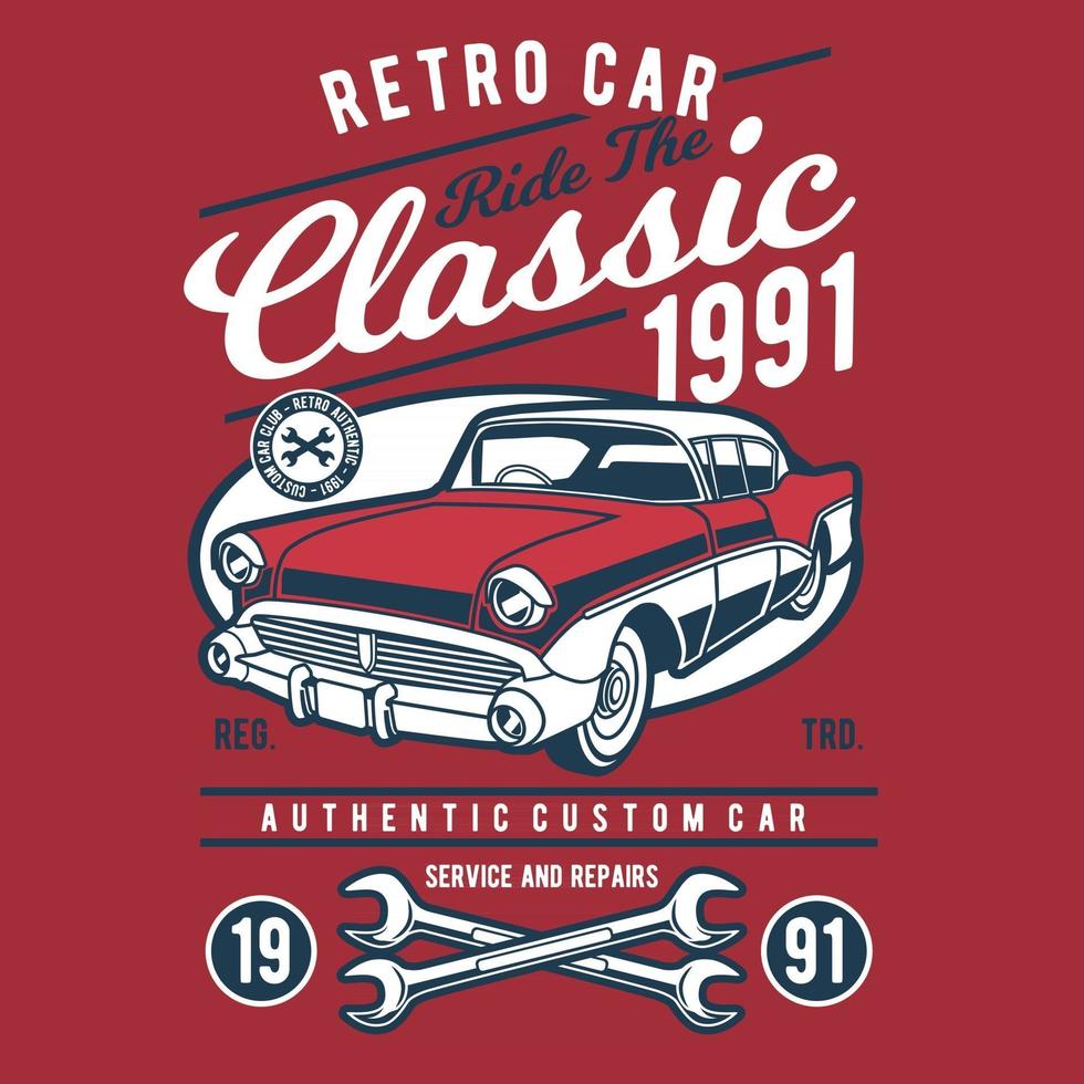 Retro Classic Car Vintage Badge Design vector