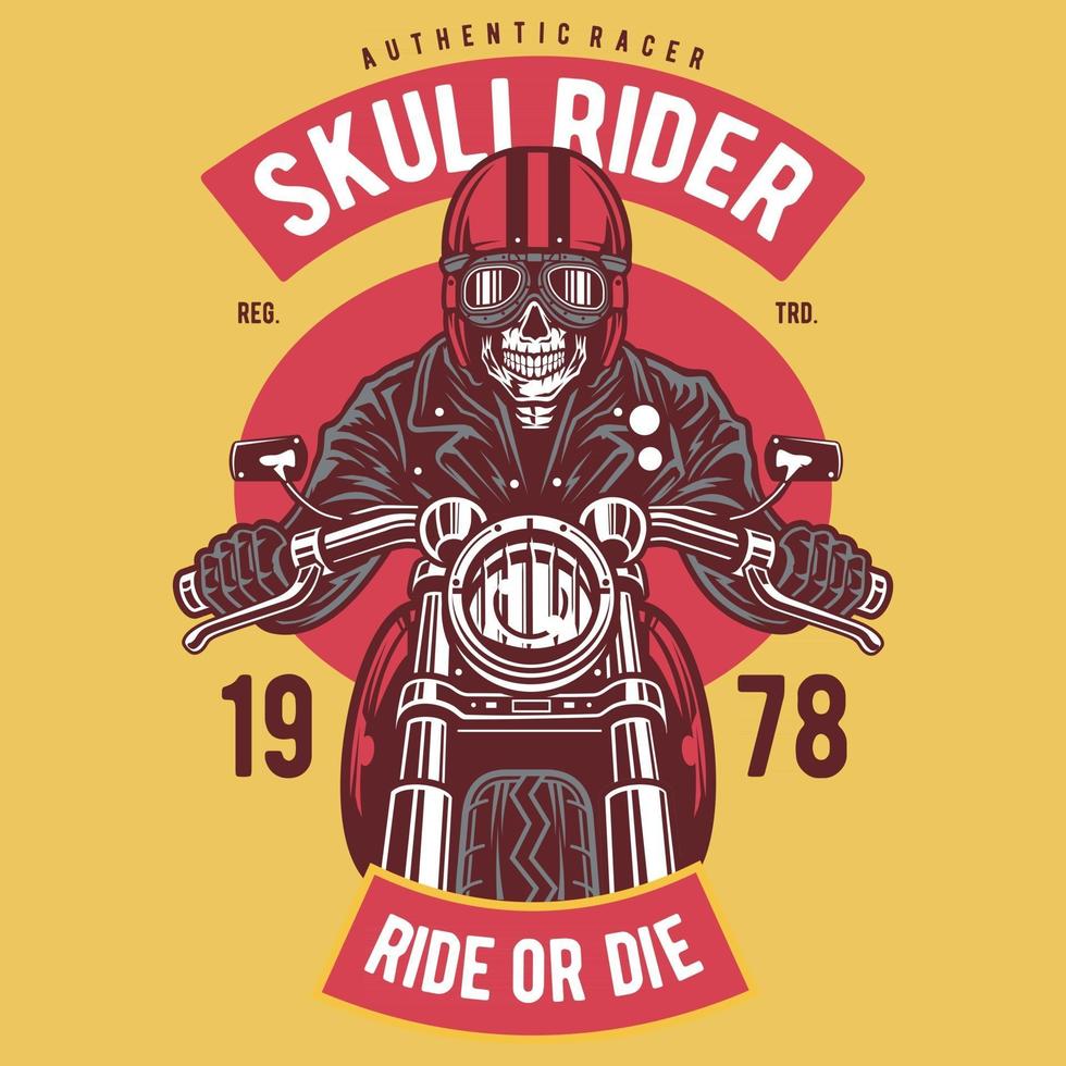 Skeleton Rider Motorcycle vector