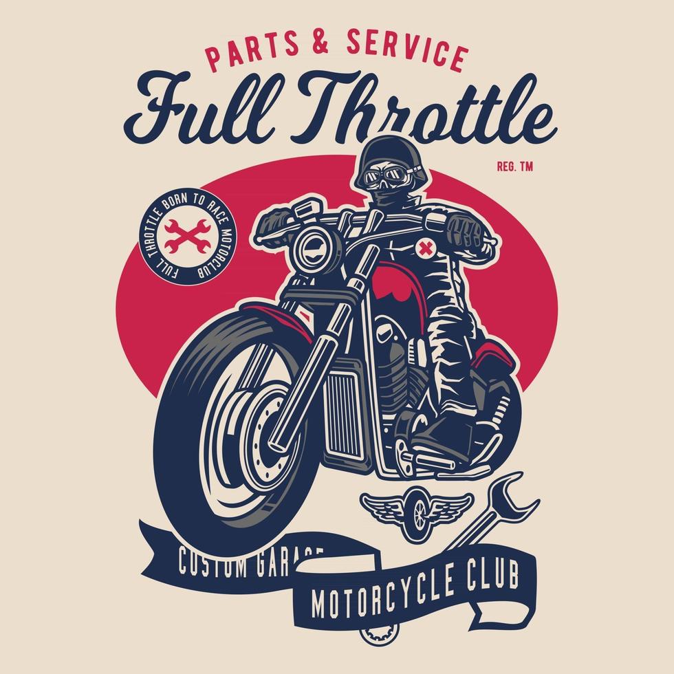 Full Throttle Vintage Badge Design vector