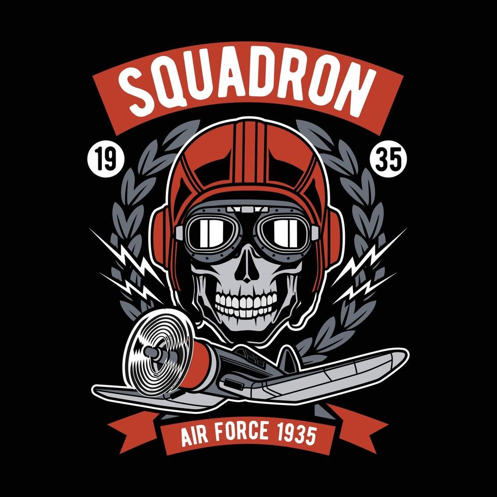 Squadron Air Force Vintage Badge Design vector