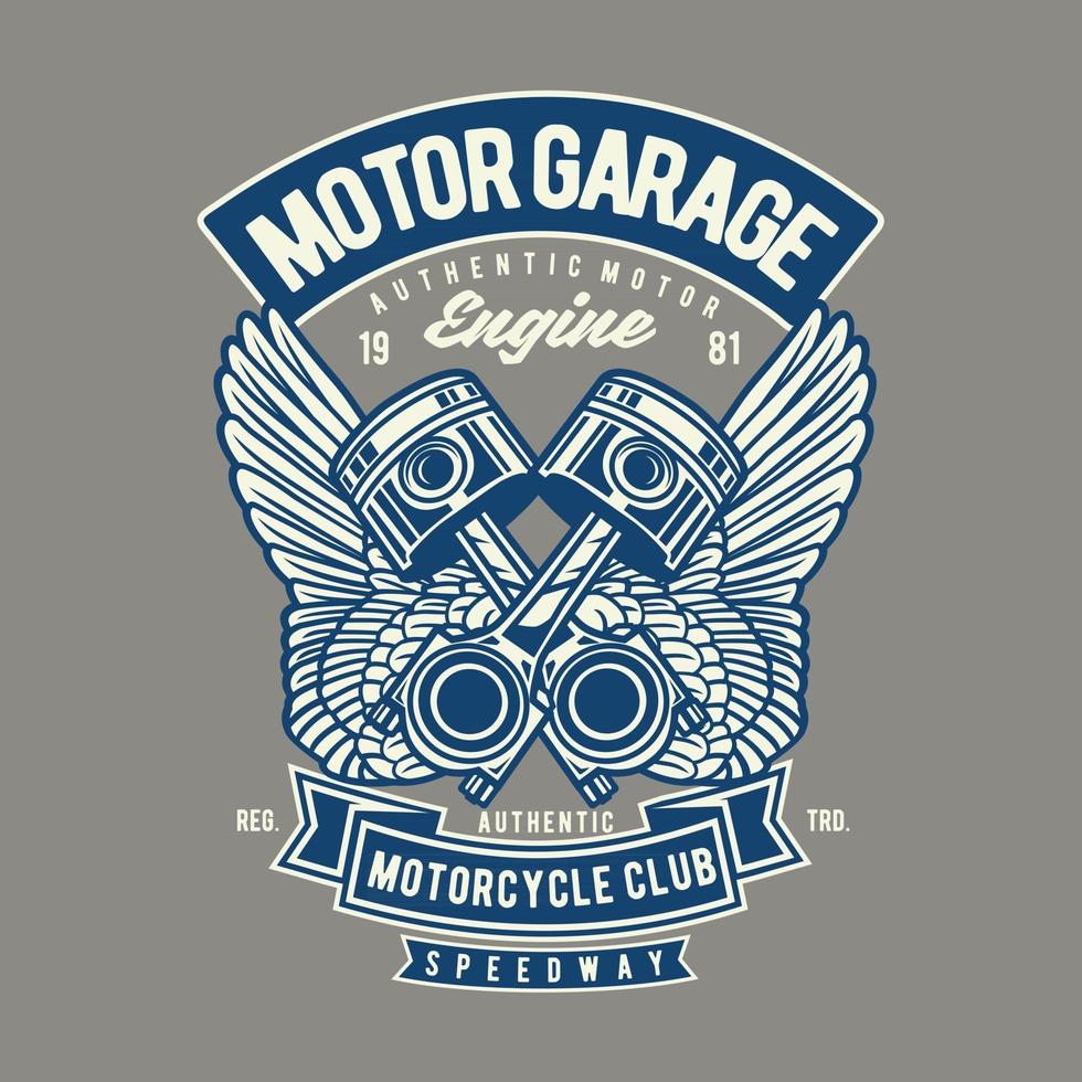 Motor Garage Vintage Badge Design vector