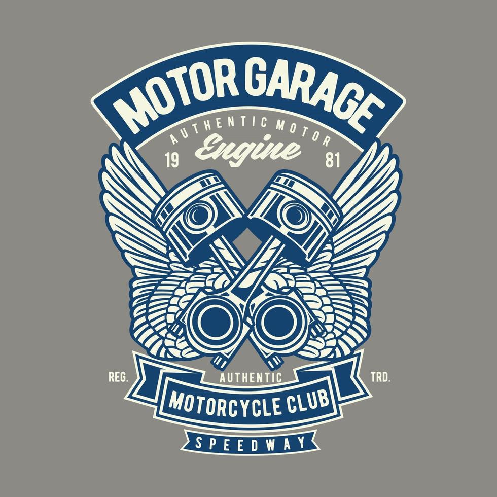 Diseño de placa vintage de garaje de motor vector