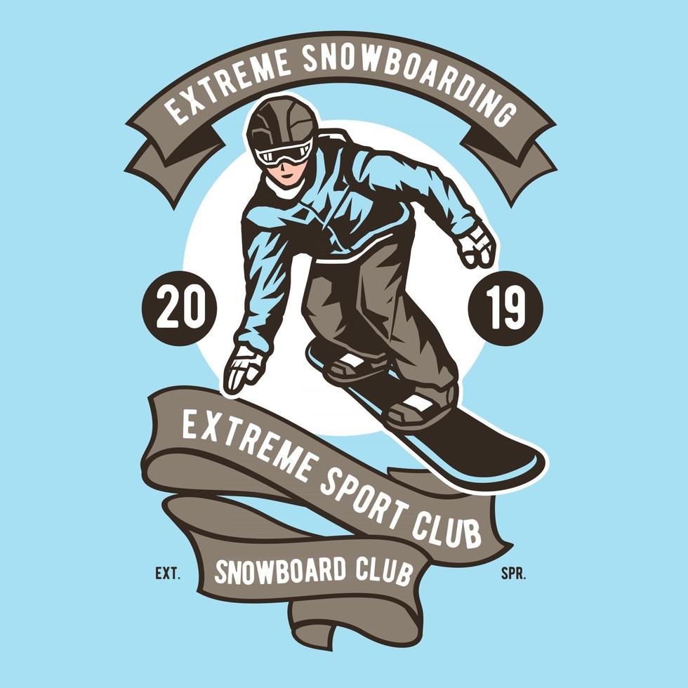 diseño de snowboard extremo, vector