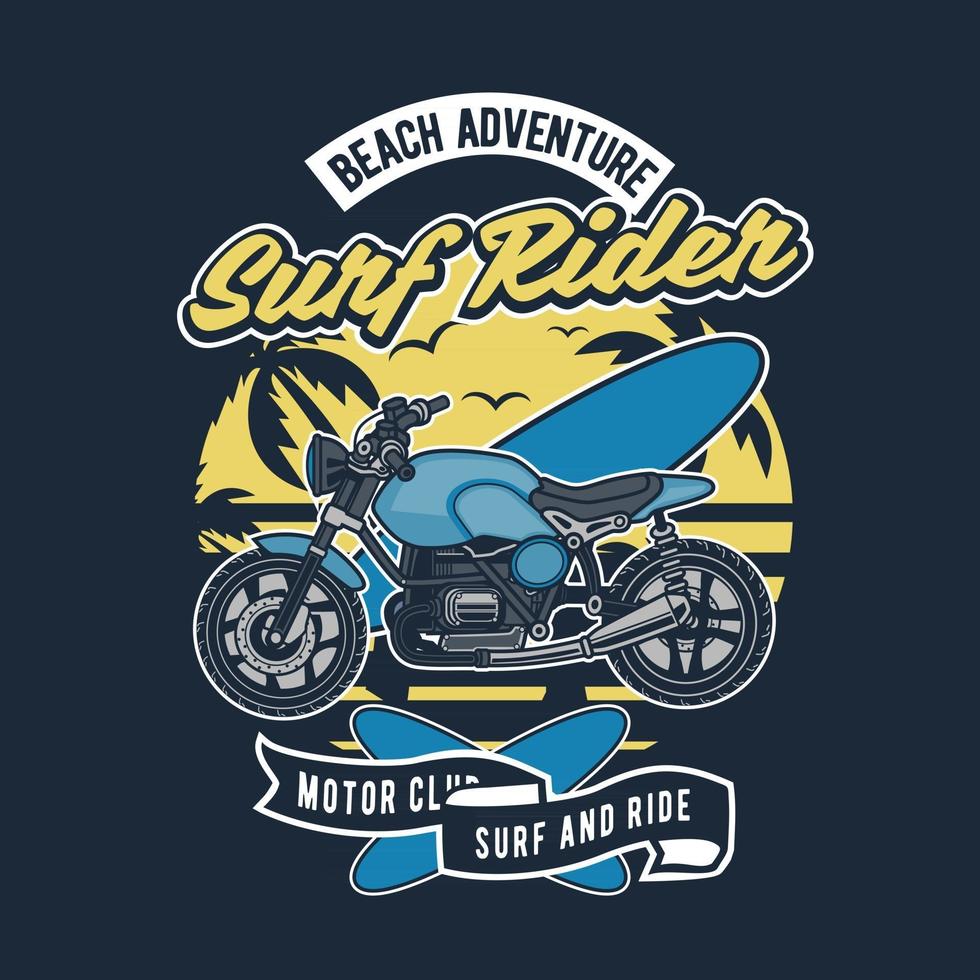 diseño de insignia vintage surf rider vector