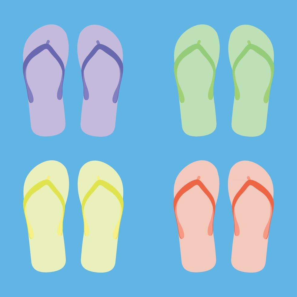 Collection of a foot wear, sandals vector illustration