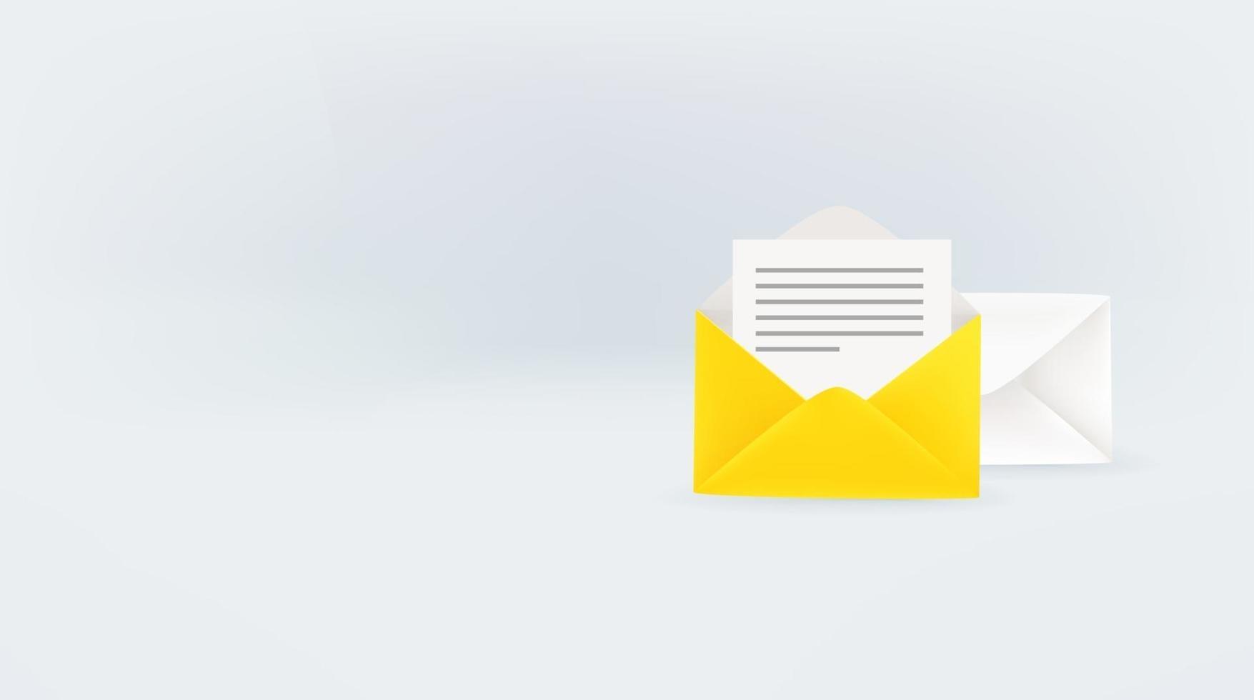 Open envelope with message. Banner with copy space ready for a text vector