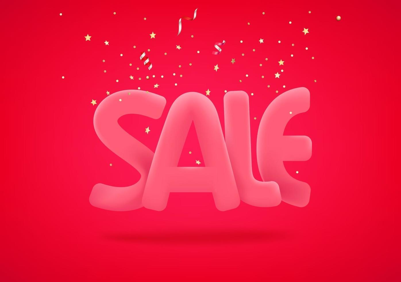 Sale banner with golden confetti vector