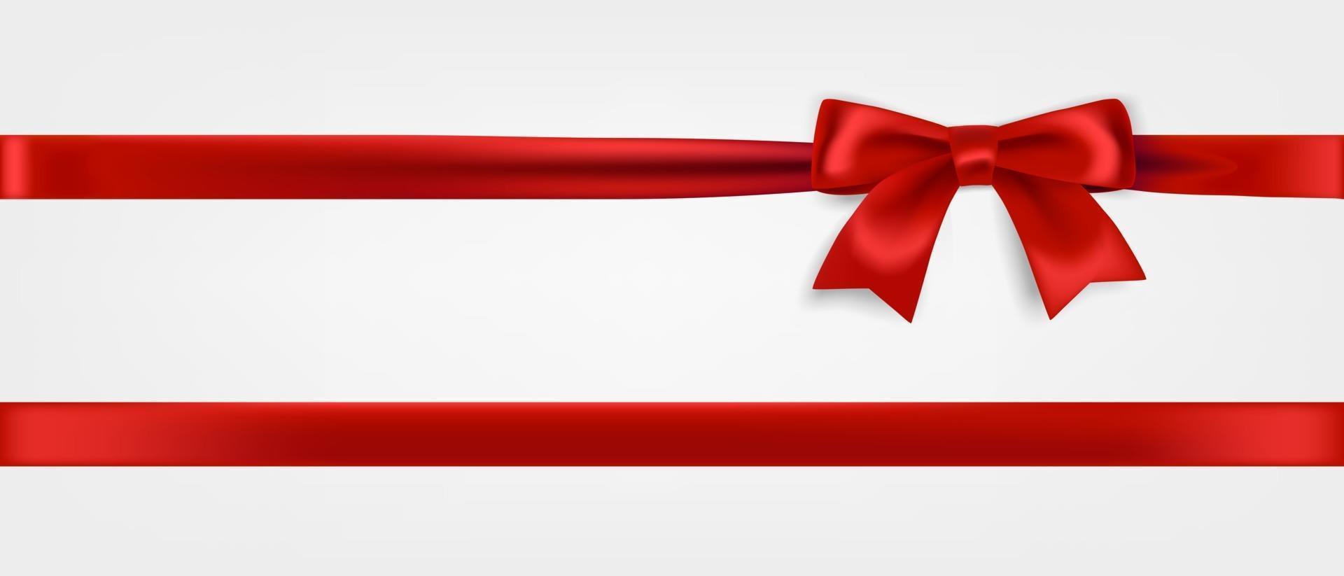 Red ribbon and bow realistic illustration vector