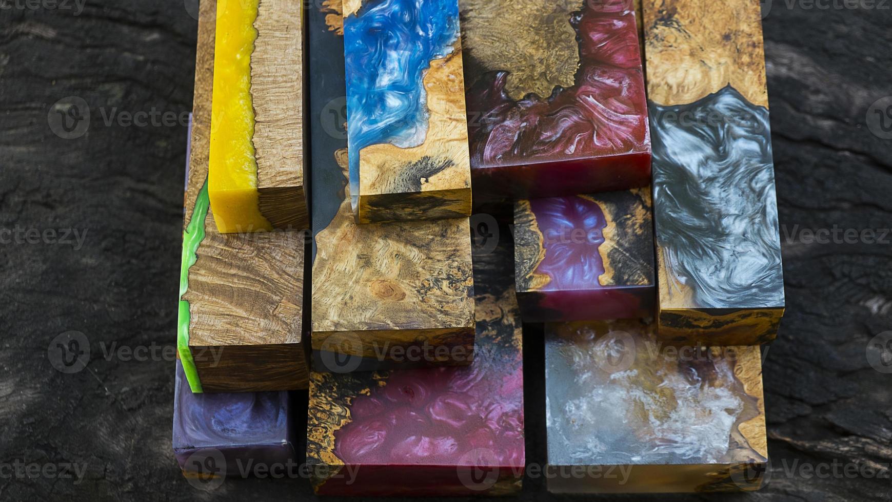 Epoxy resin stabilizing afzelia burl wood photo