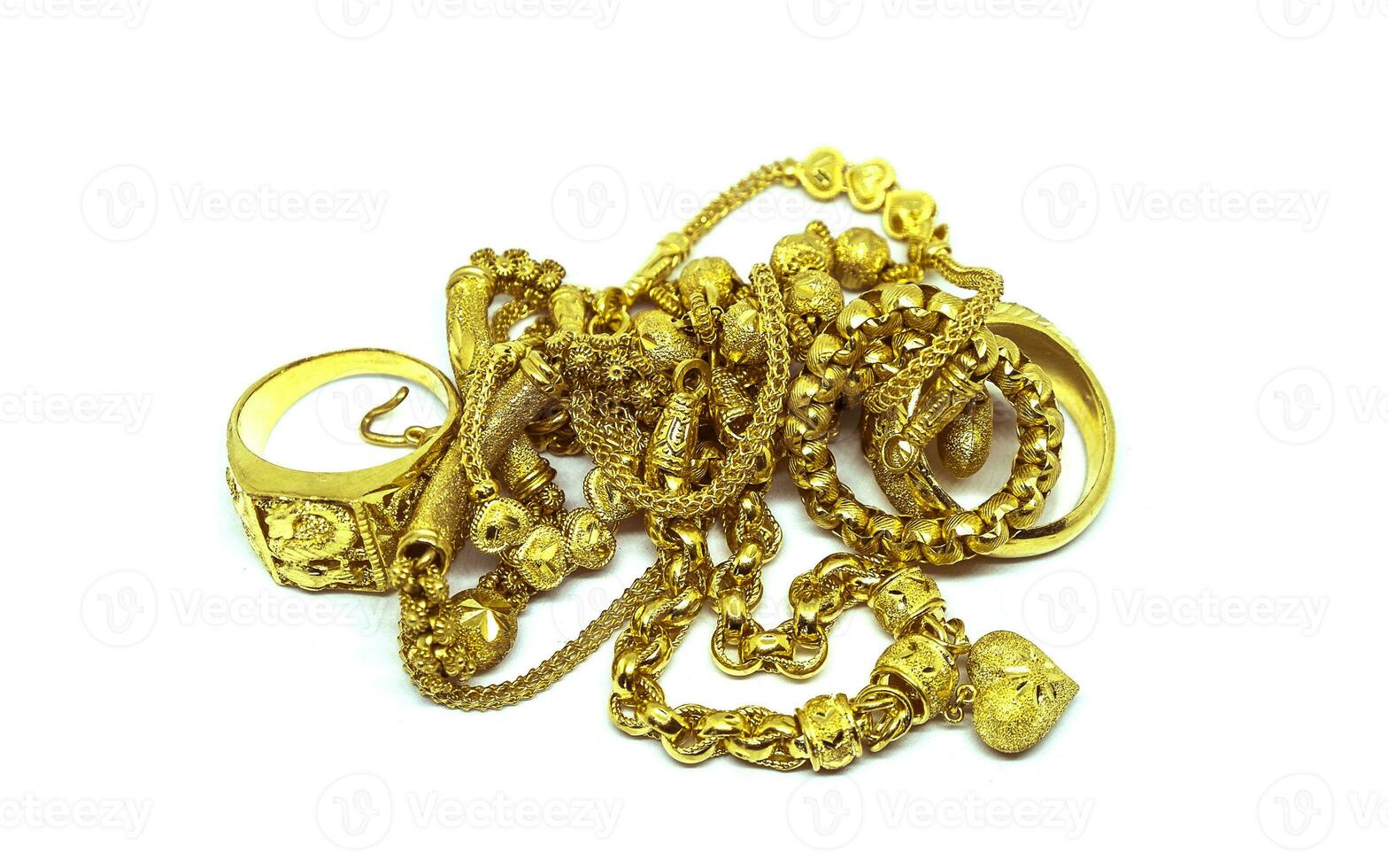 jewelry gold on white blackground photo