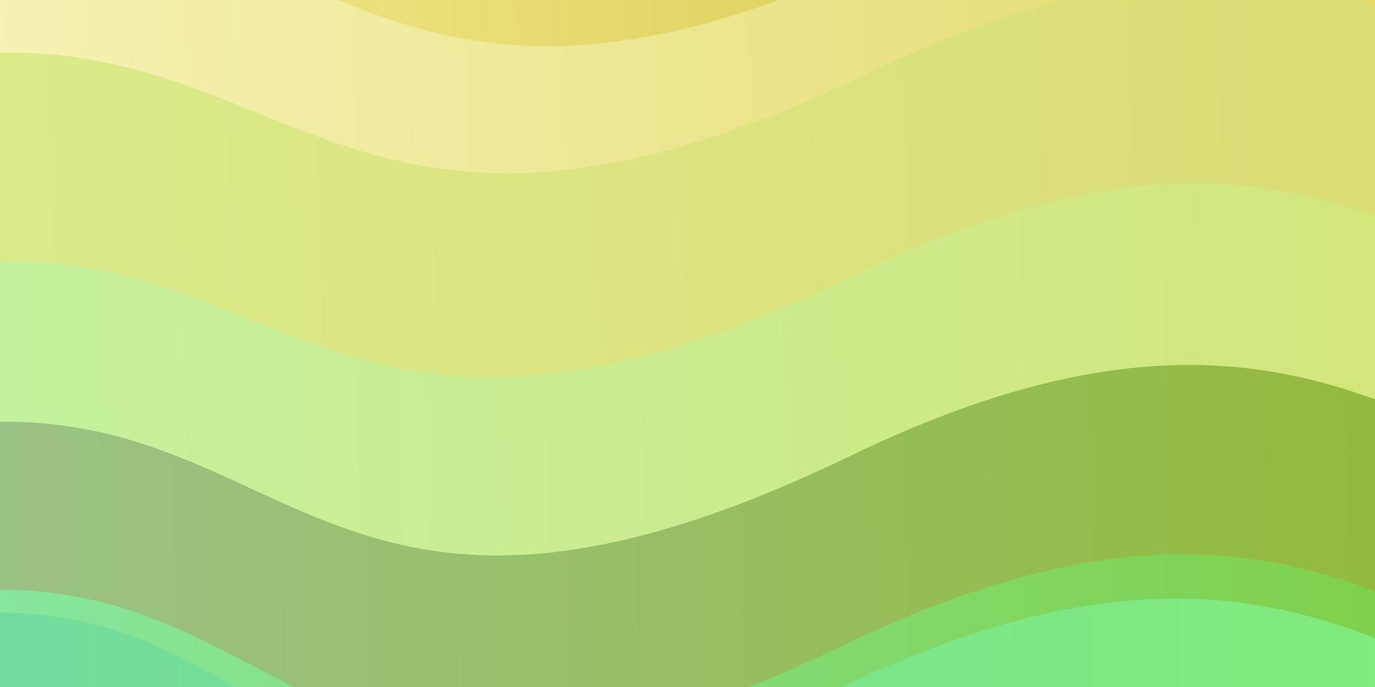 Fondo de vector verde claro, amarillo con curvas.