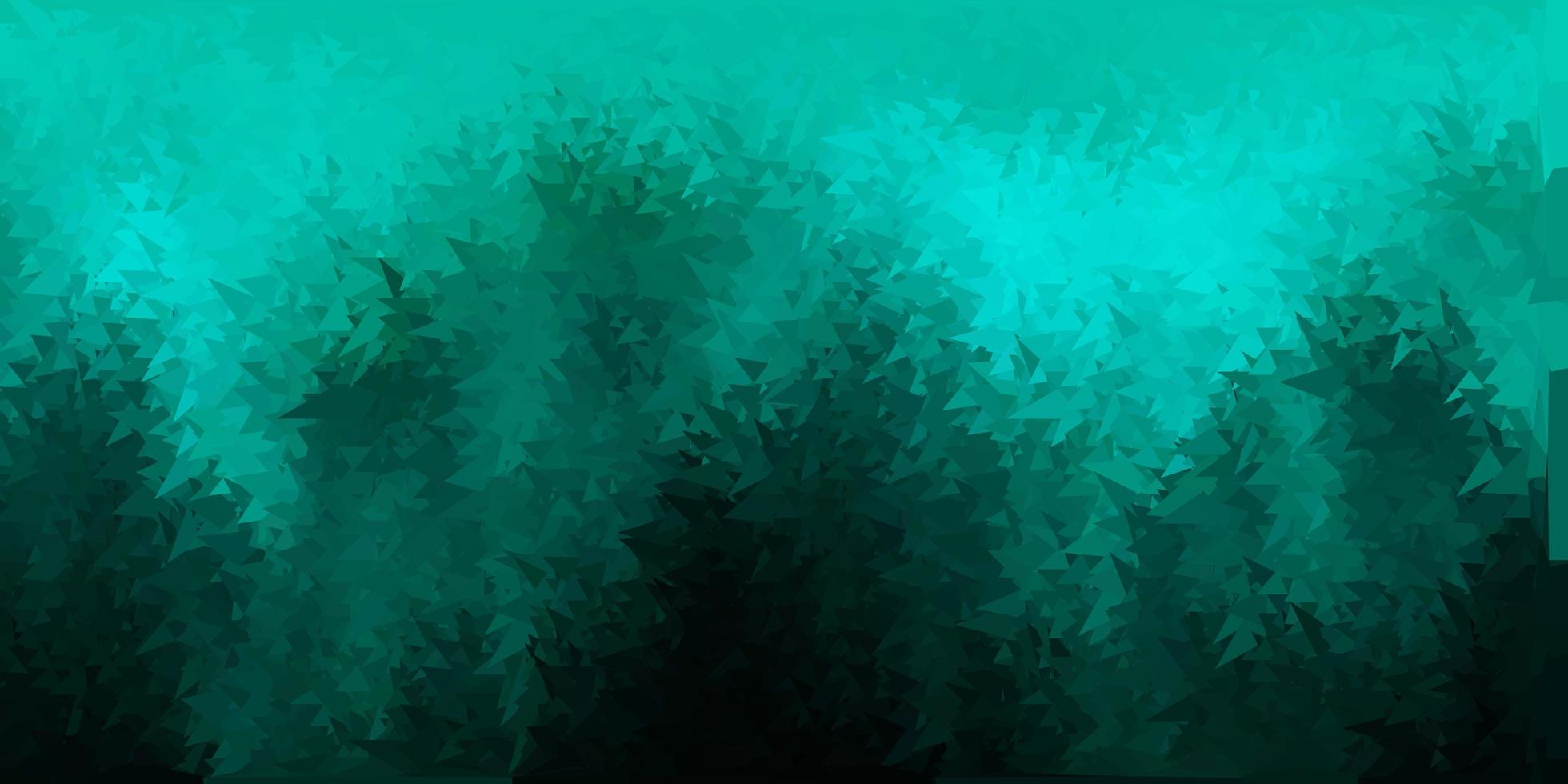 Dark green vector polygonal background.