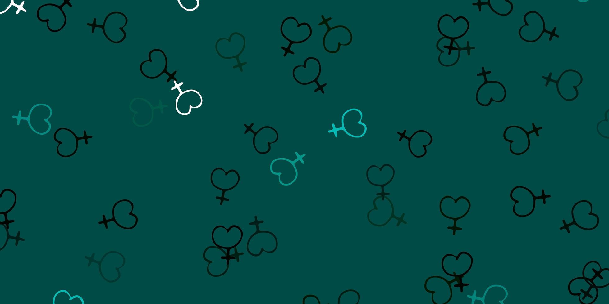 Light Green vector pattern with feminism elements.