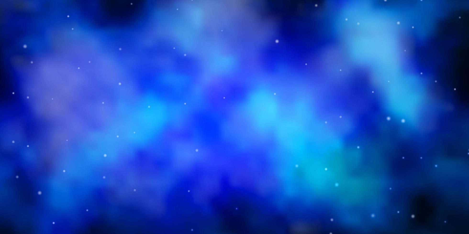 Fondo de vector azul claro con estrellas pequeñas y grandes.