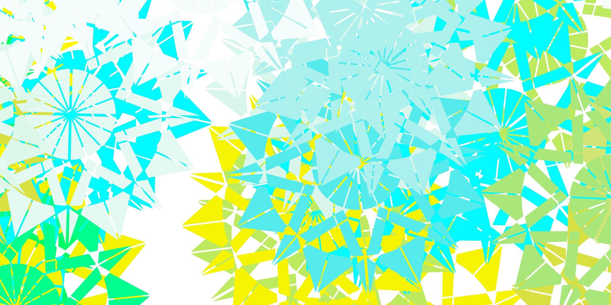 Light blue, yellow vector background with christmas snowflakes.