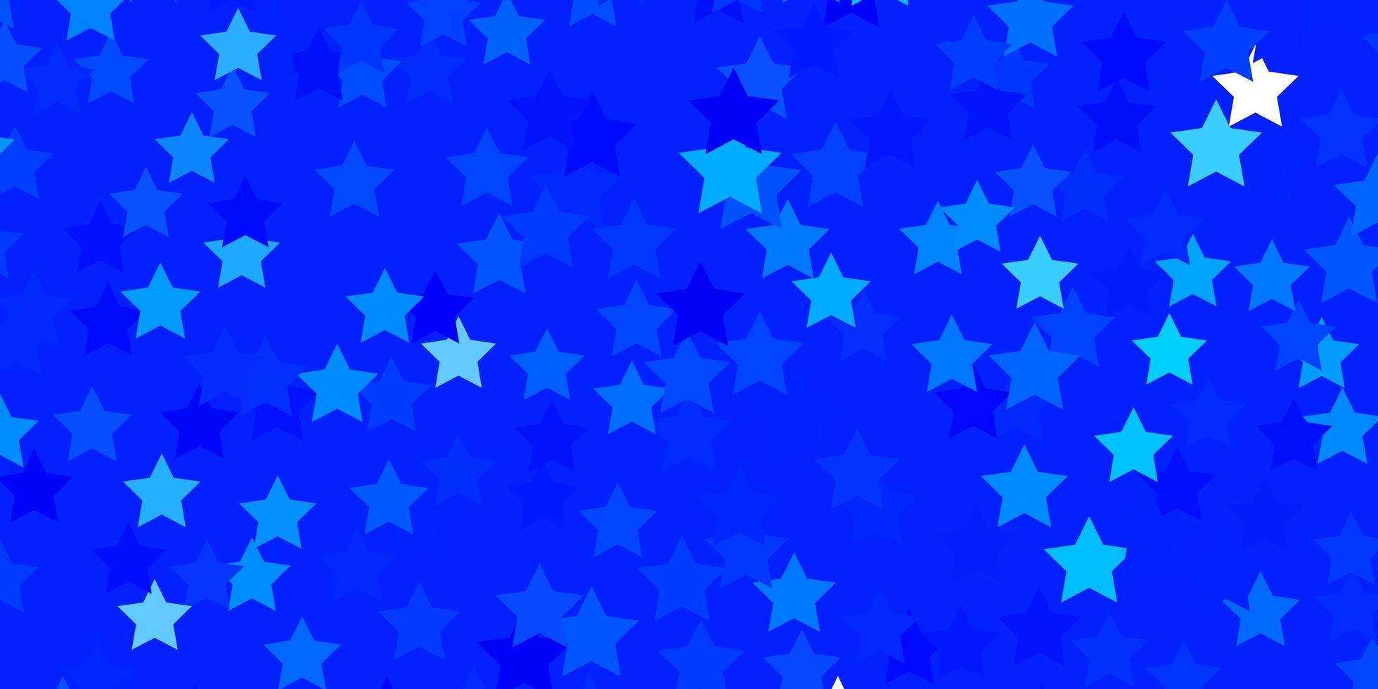 plantilla de vector azul claro con estrellas de neón.