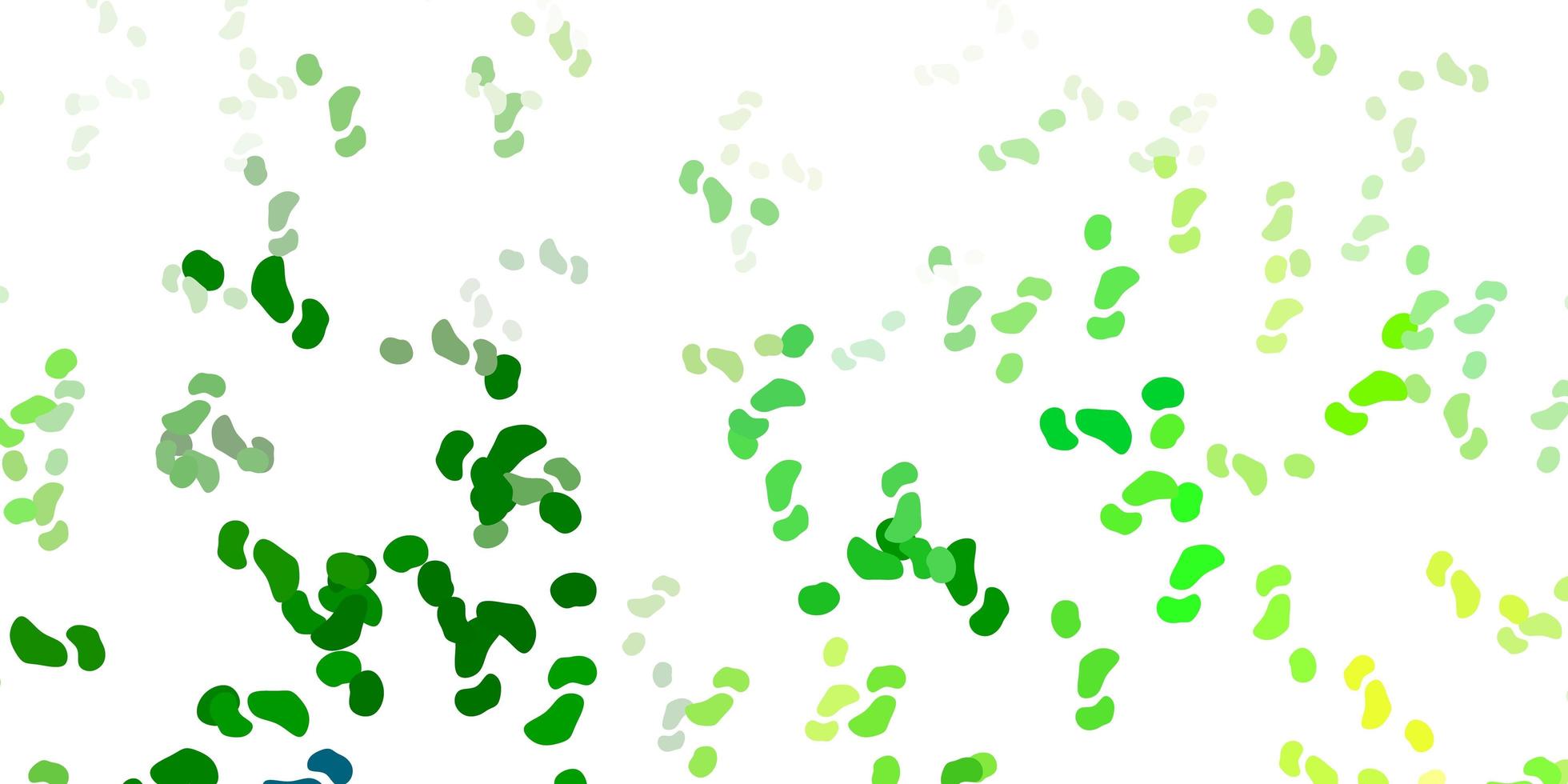 Light green, yellow vector backdrop with chaotic shapes.