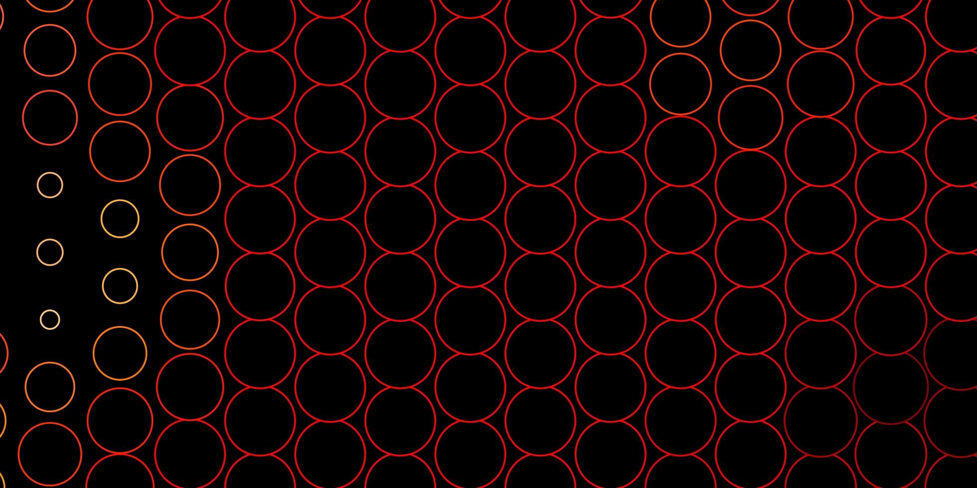 Dark Red, Yellow vector background with spots.