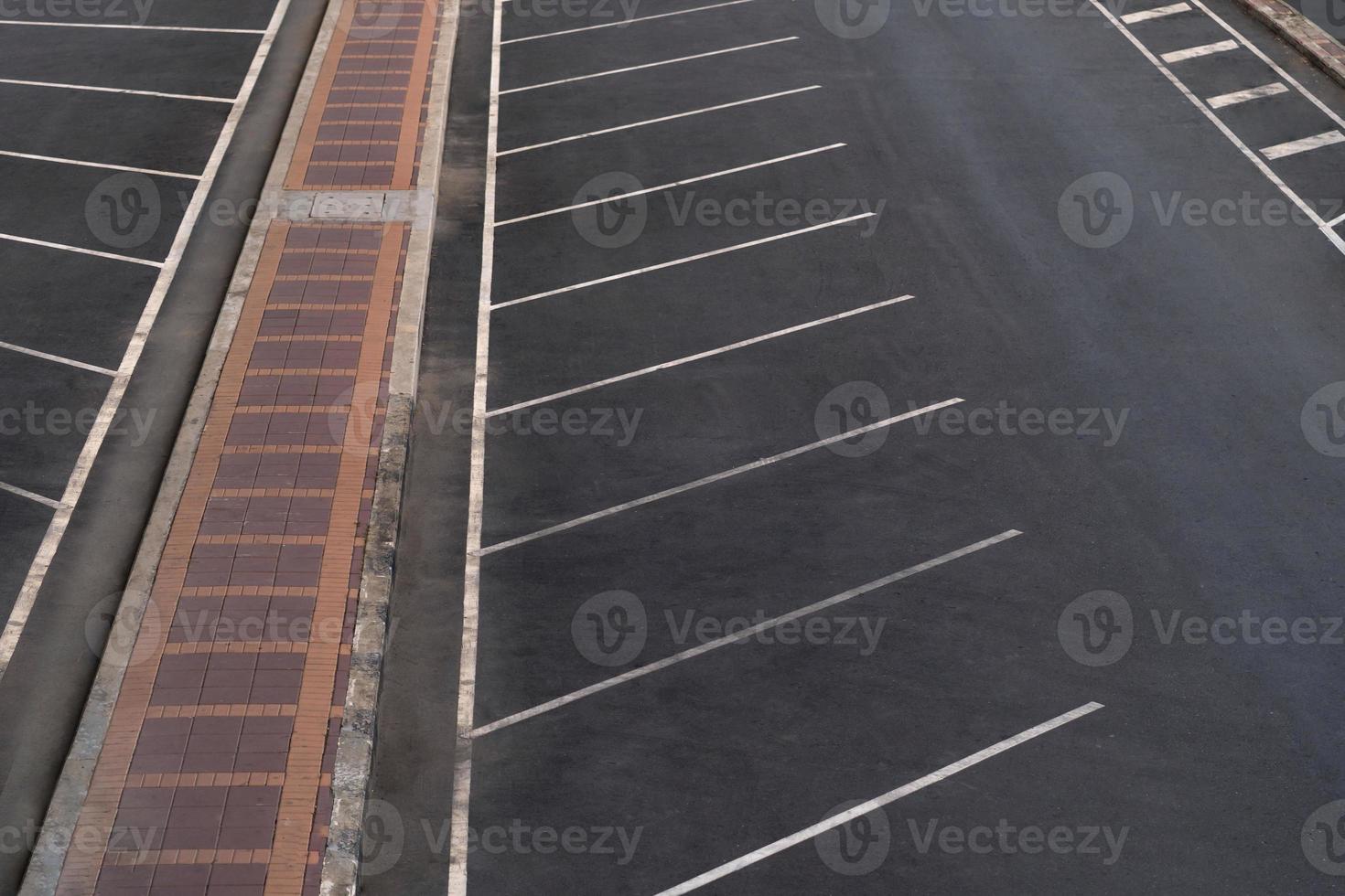 Aerial view of empty parking lot photo